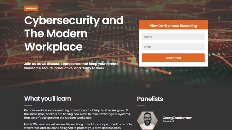 Valiant Technology - Cybersecurity and The Modern Workplace Webinar