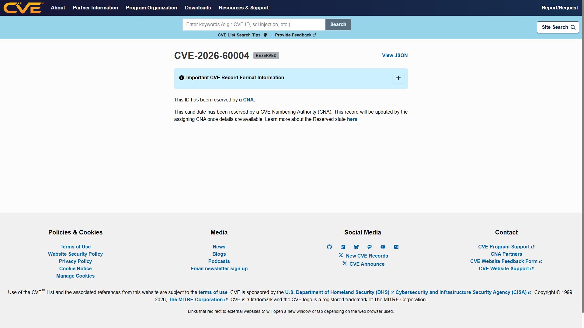 CVE - With Reserved Status